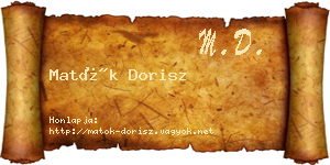 Matók Dorisz névjegykártya